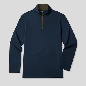 FIOBOC SmoothBlend Slim Fit Half Zip Mock Neck Tee: Zip Contrast Color Size XL